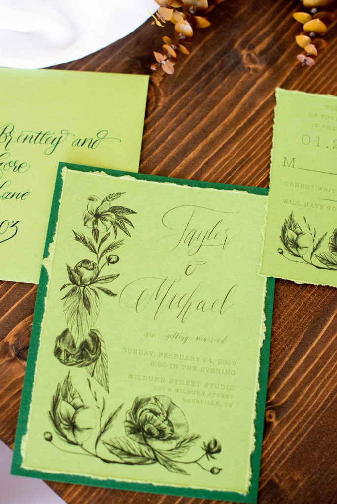 Green Wedding Invitation