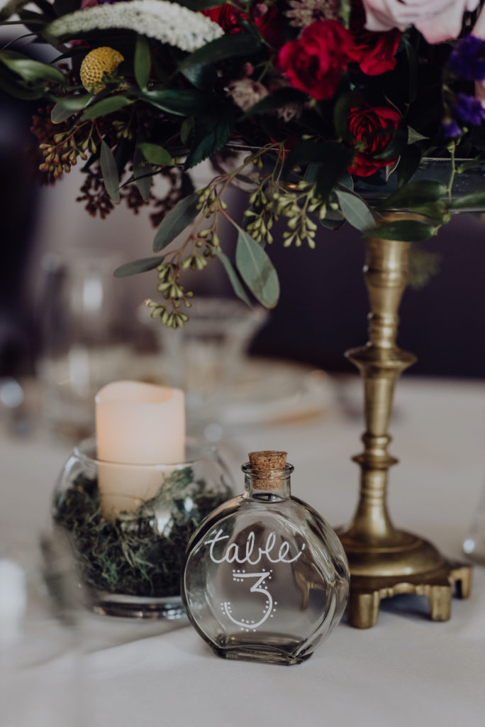 Glass Table number Boho