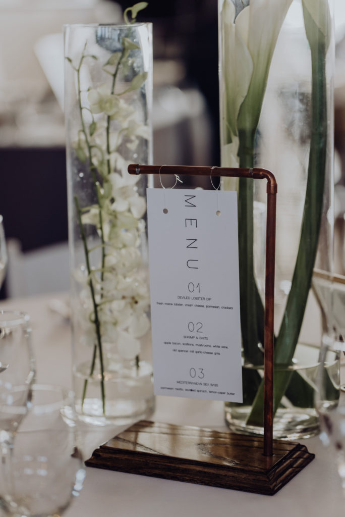 Modern Wedding Menu