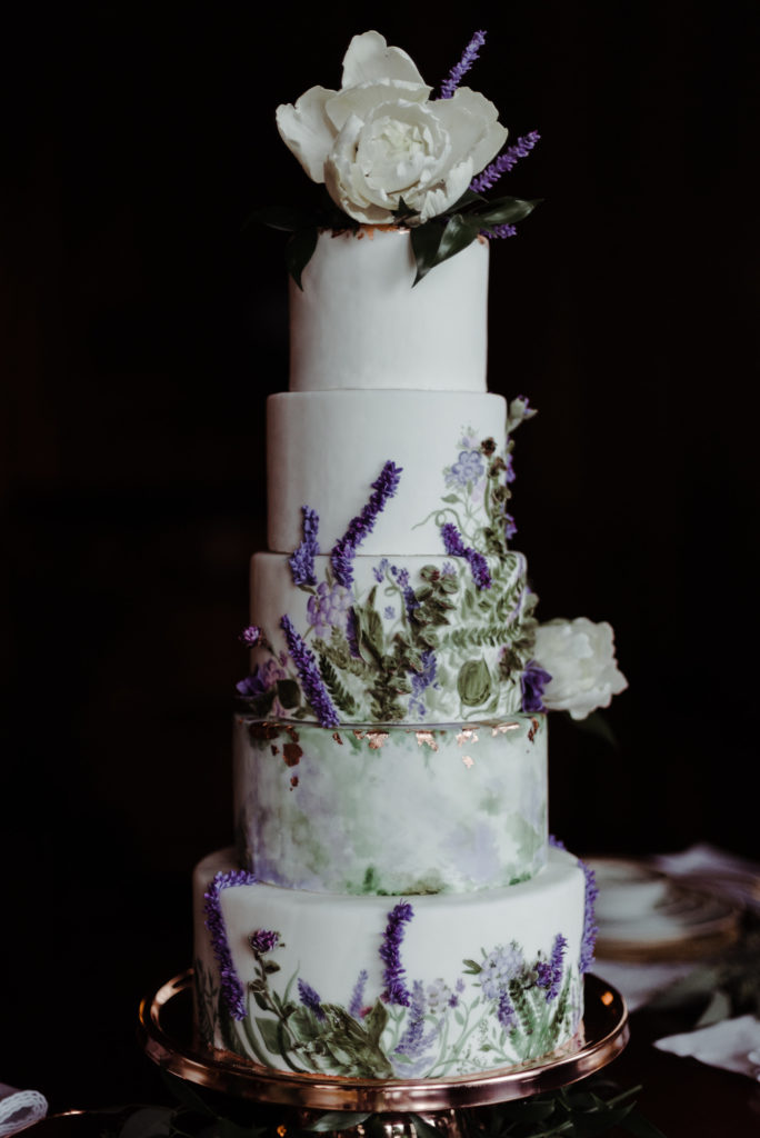 Purple Floral Wedding Cake - Cake Decorating Day