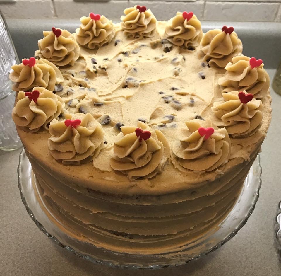 Chocolate Chip Cookie Dough Cake - Valentines