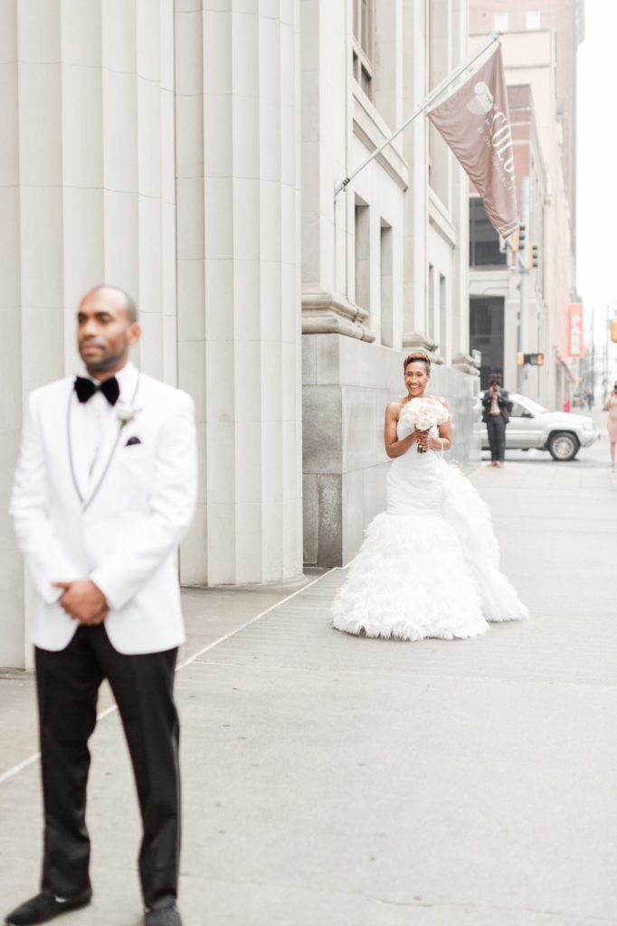 Modern Glam Wedding - Ostrich Feather Wedding Dress