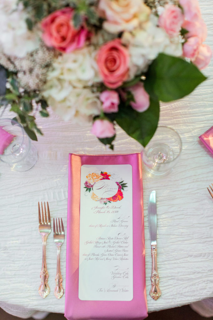 Modern Glam Wedding - Black Tie Affair Pops of Pink