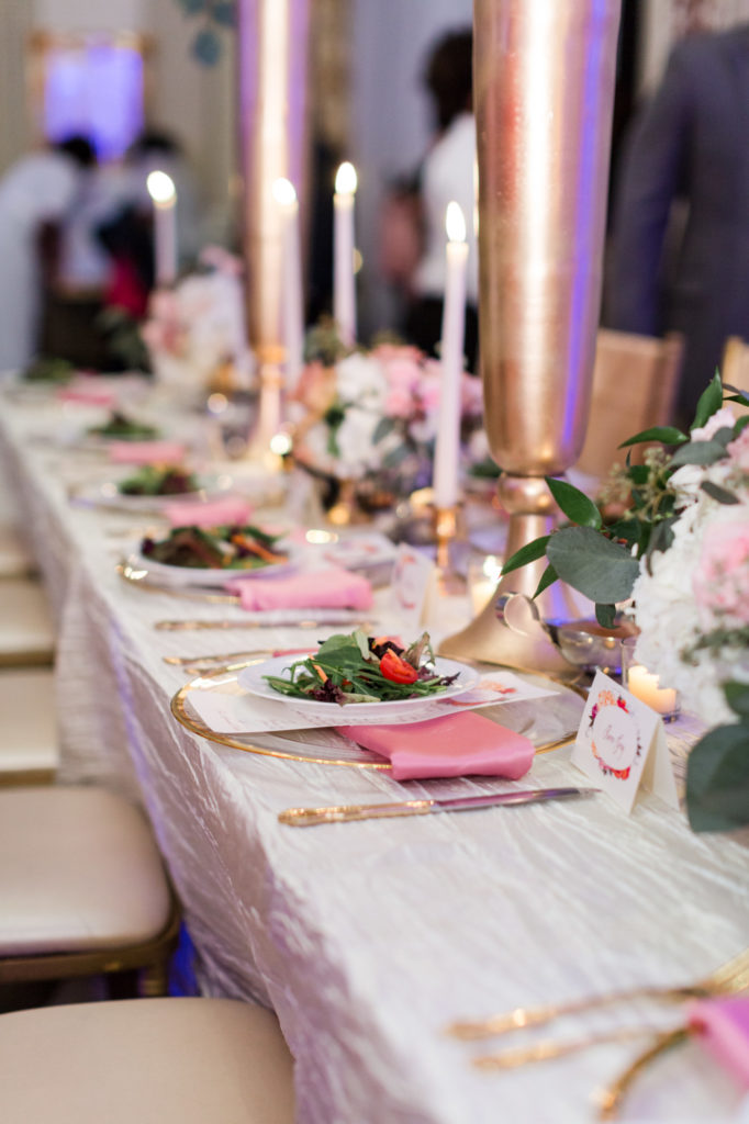 Modern Glam Wedding - Black Tie Affair Pops of Pink