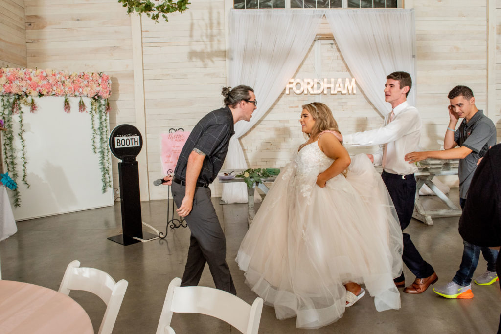 Conga Line - Pink & White Wedding - White Dove Barn-Music Tree Entertainment-Twila's Photography