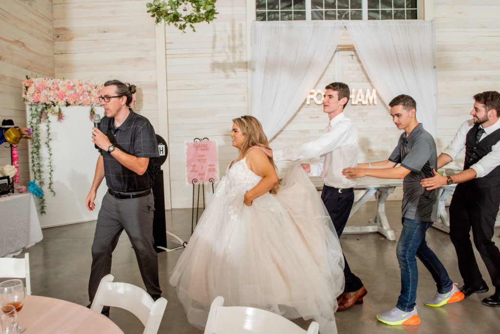 Conga Line - Pink & White Wedding - White Dove Barn-Music Tree Entertainment-Twila's Photography