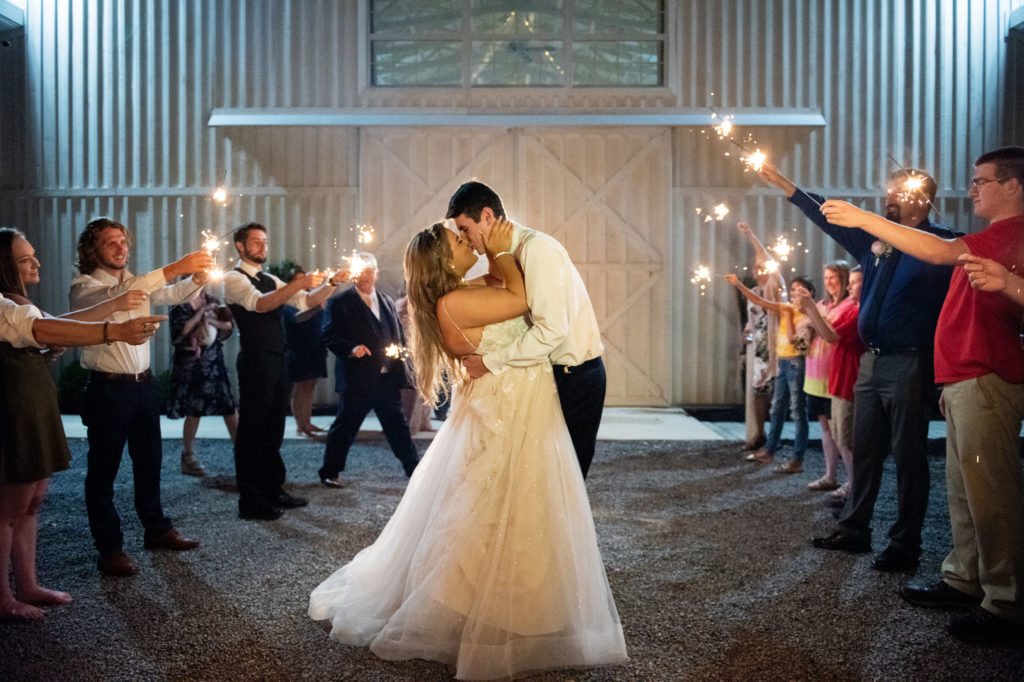 Sparkler Exit - Pink & White Wedding - White Dove Barn-Music Tree Entertainment-Twila's Photography