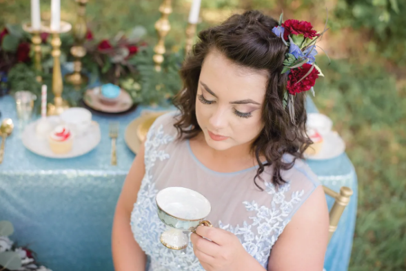 Teacup Wedding - Blue and Red