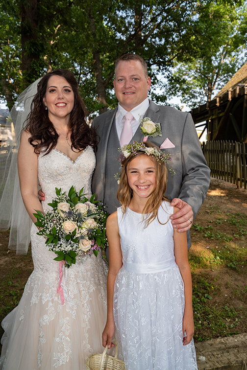 Bride & Groom & Flower Girl PJ Fischer Photography