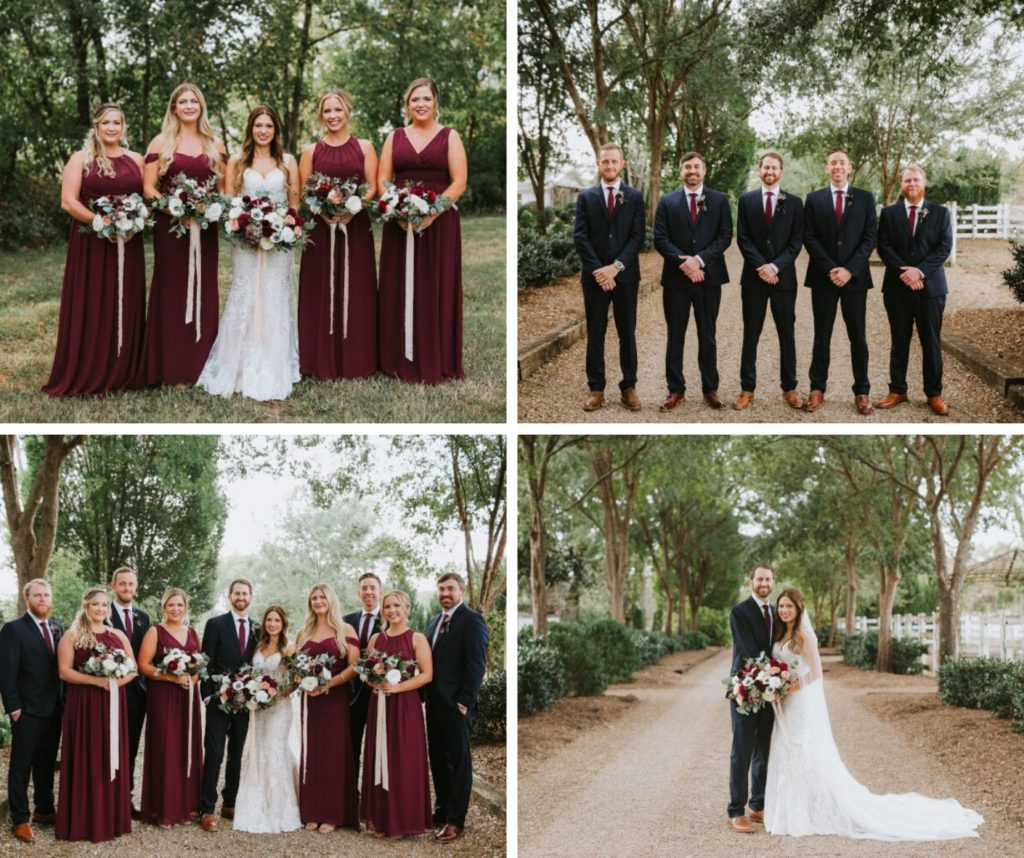 Bridal Party - Navy & Wine Wine & Navy Botanical Classic Wedding