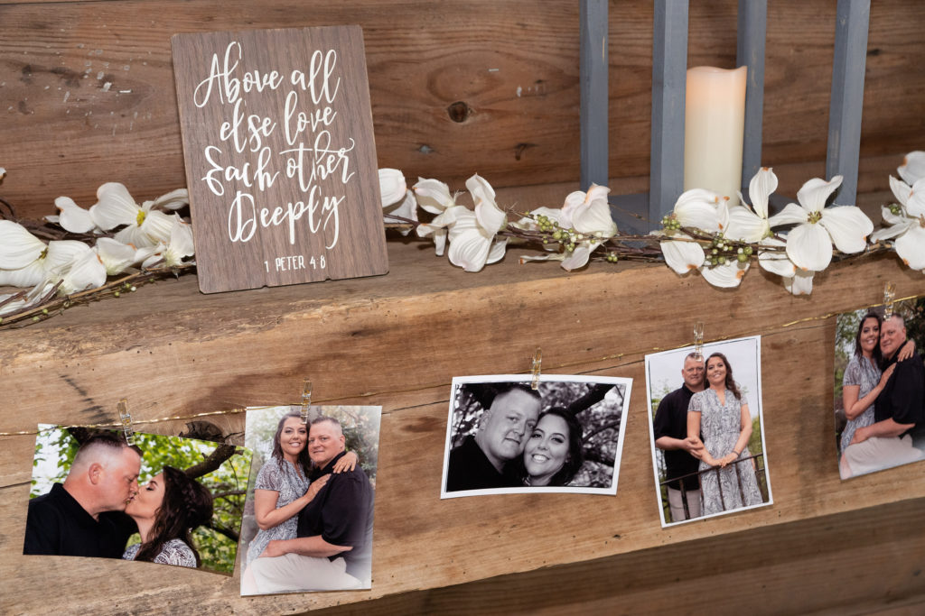 Blush & Grey Wedding Reception - Engagement Photos