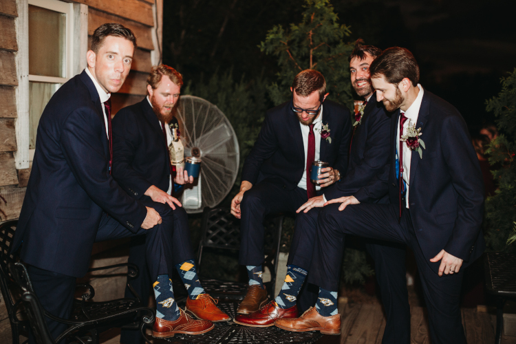 Nod to the Preds - Wine & Navy Botanical Classic Wedding