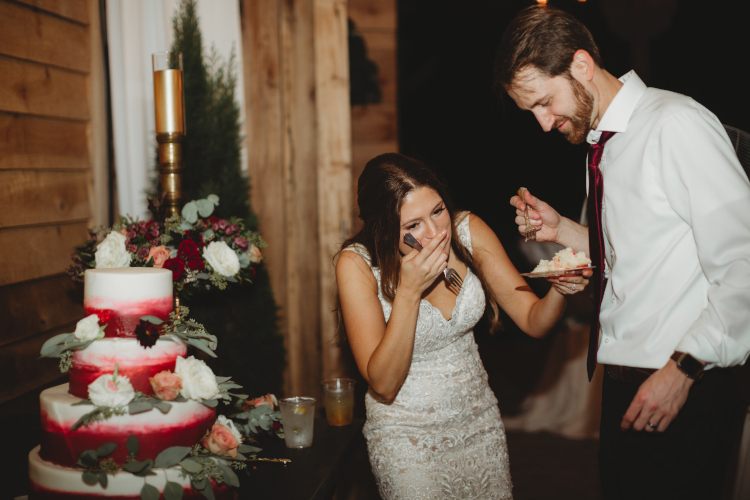 Wine Ombre Wedding Cake Botanical Classic Wedding