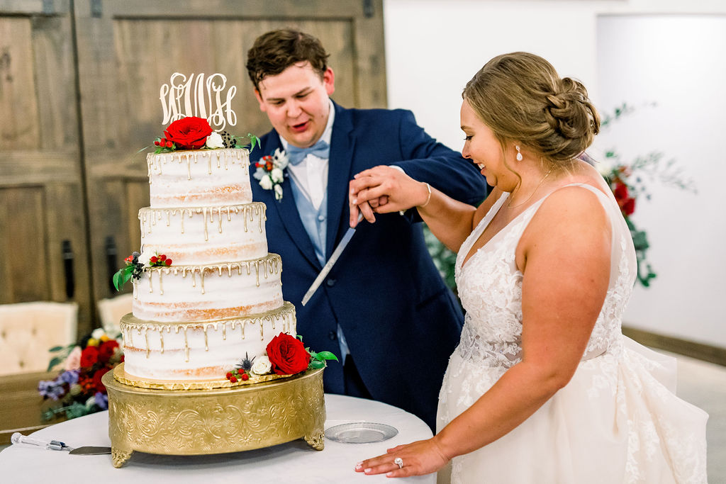 Gold dripped Wedding cake - The Rolling Pin