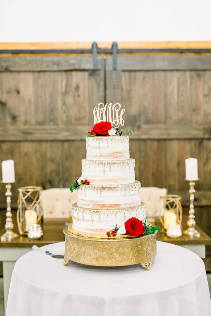 Gold dripped Wedding cake - The Rolling Pin