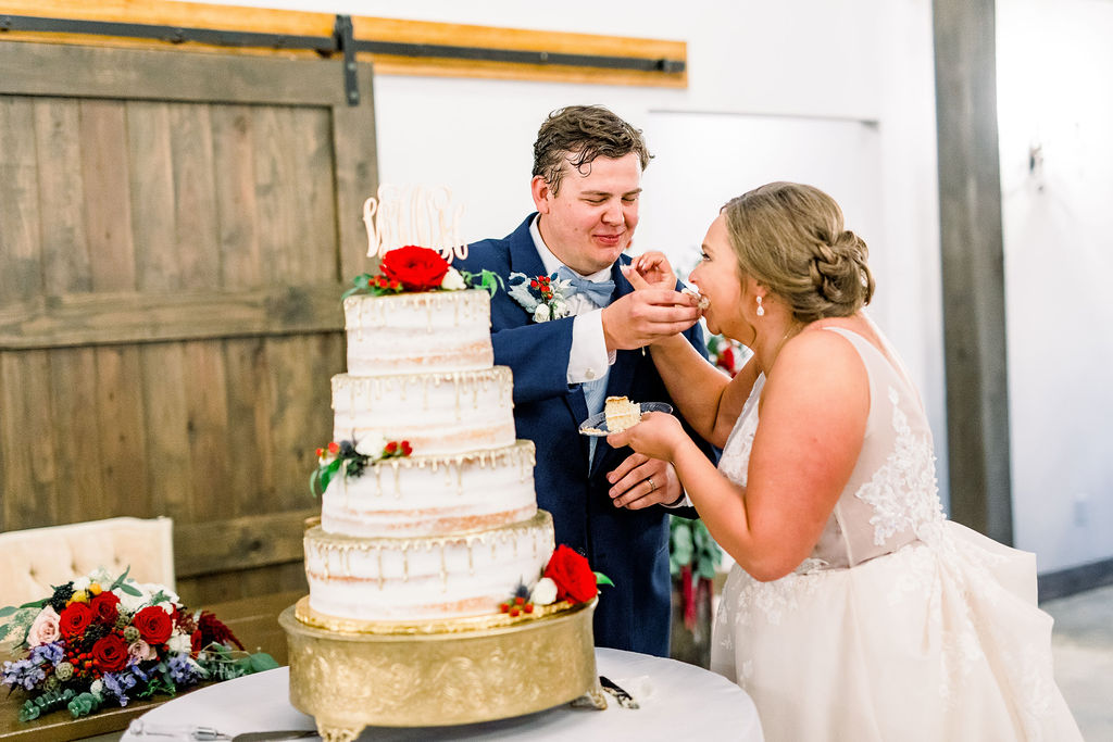 Gold dripped Wedding cake - The Rolling Pin