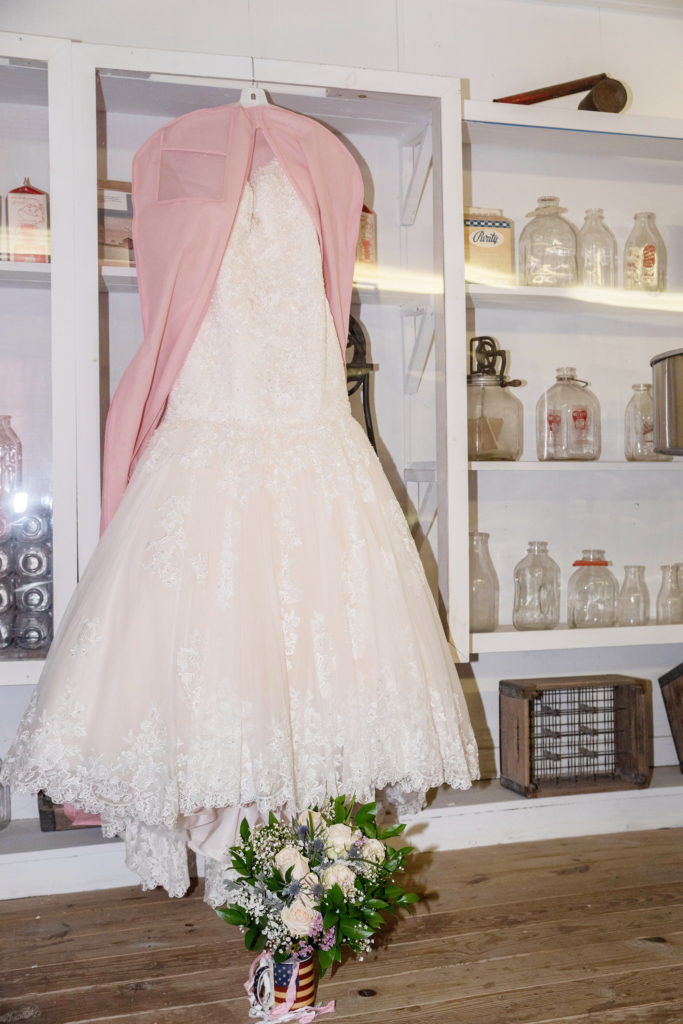 Blush & Grey Wedding - Wedding Gown & Bouquet