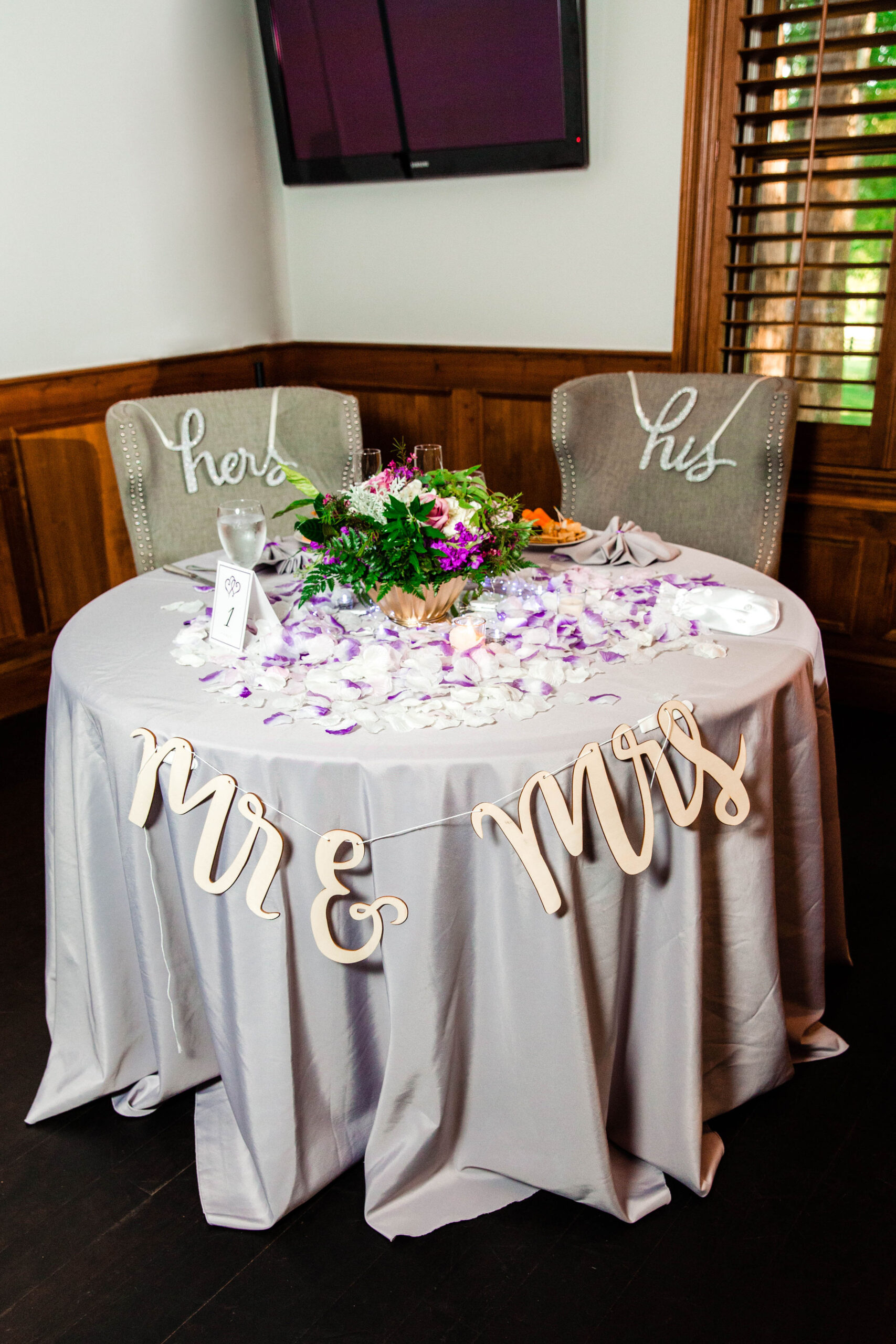 Sweetheart Table - Purple Wedding