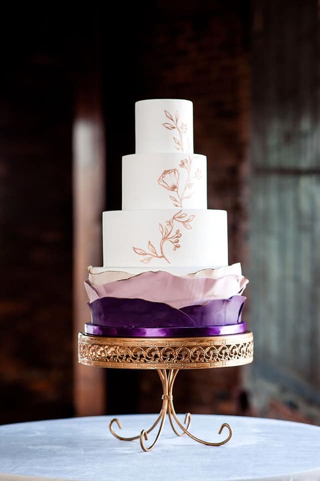 Purple Ombre Wedding Cake