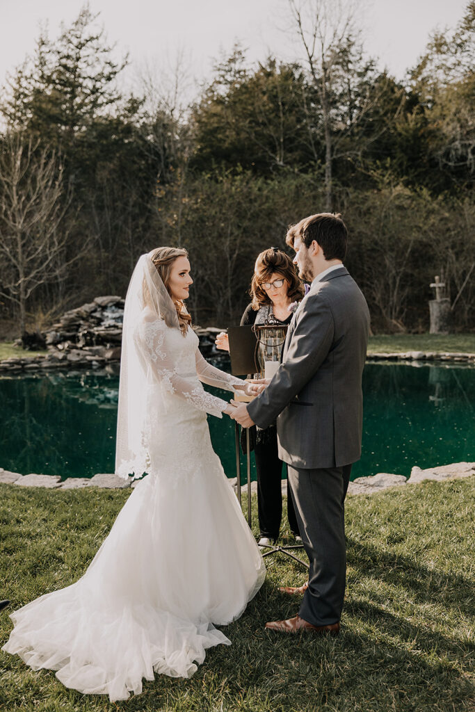 Wedding Ceremony Reflection Pond TN Tiny Weddings