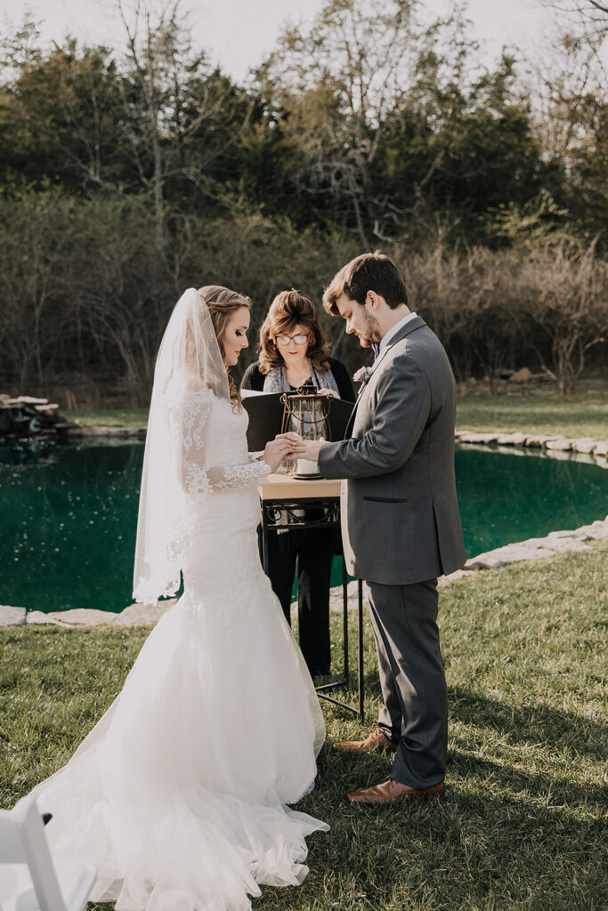 Wedding Ceremony Reflection Pond TN Tiny Weddings