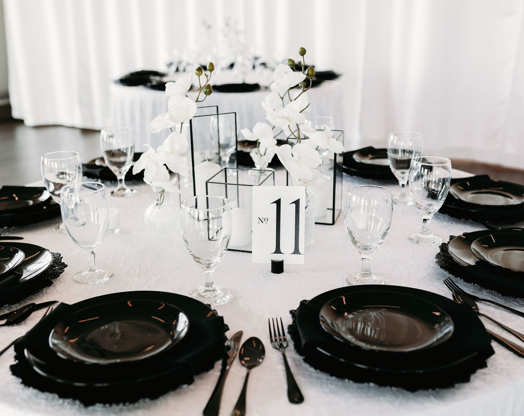 Princess + Tyler - Modern Glam Black and White Wedding - Happily Connected